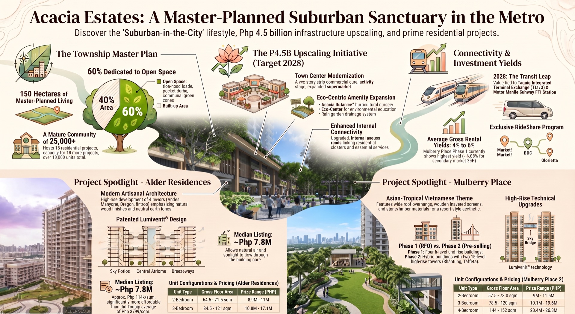 Acacia Estates master-planned township overview — Alder Residences and Mulberry Place by DMCI Homes, Taguig