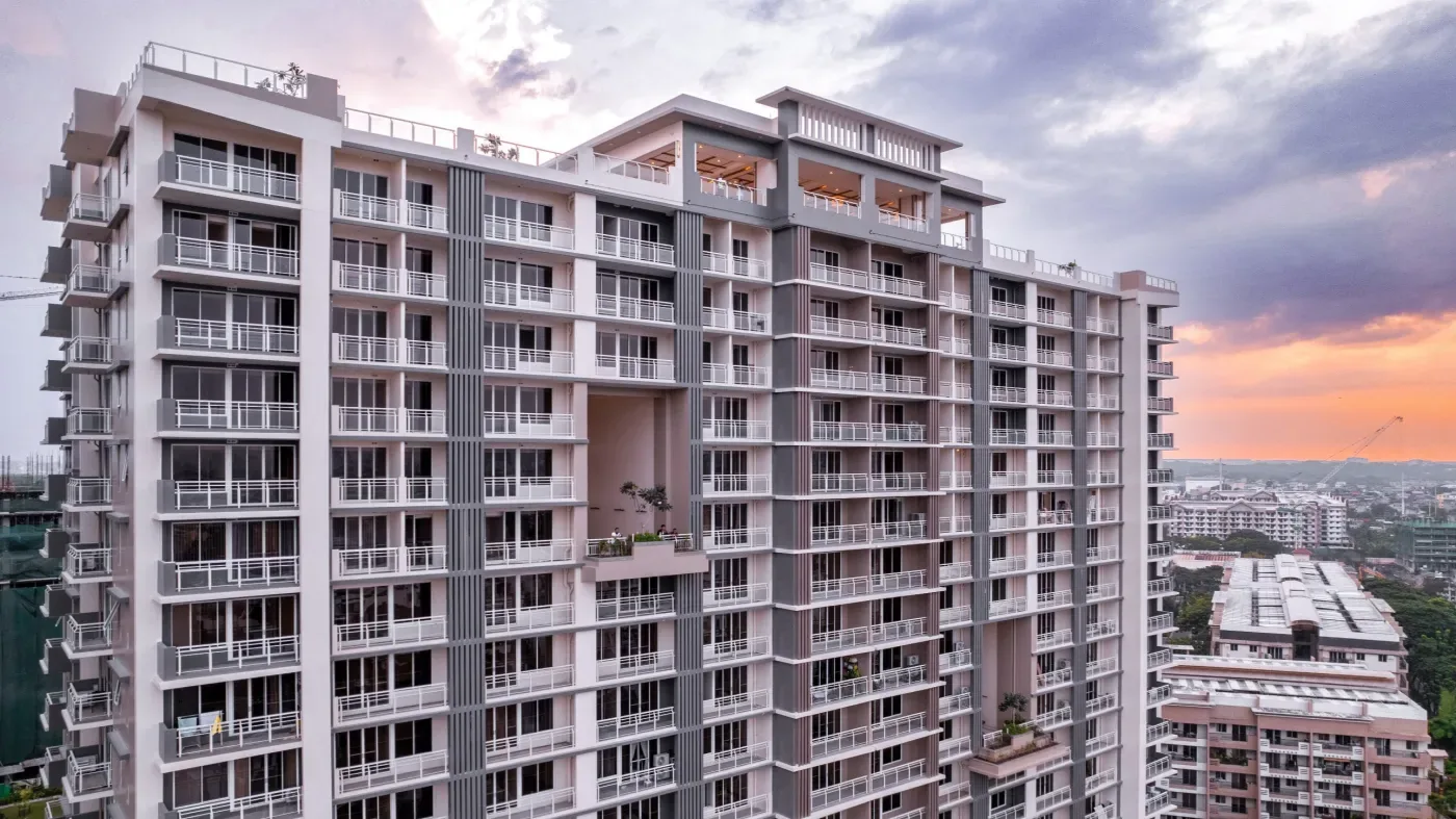 Tower facade at Alder Residences
