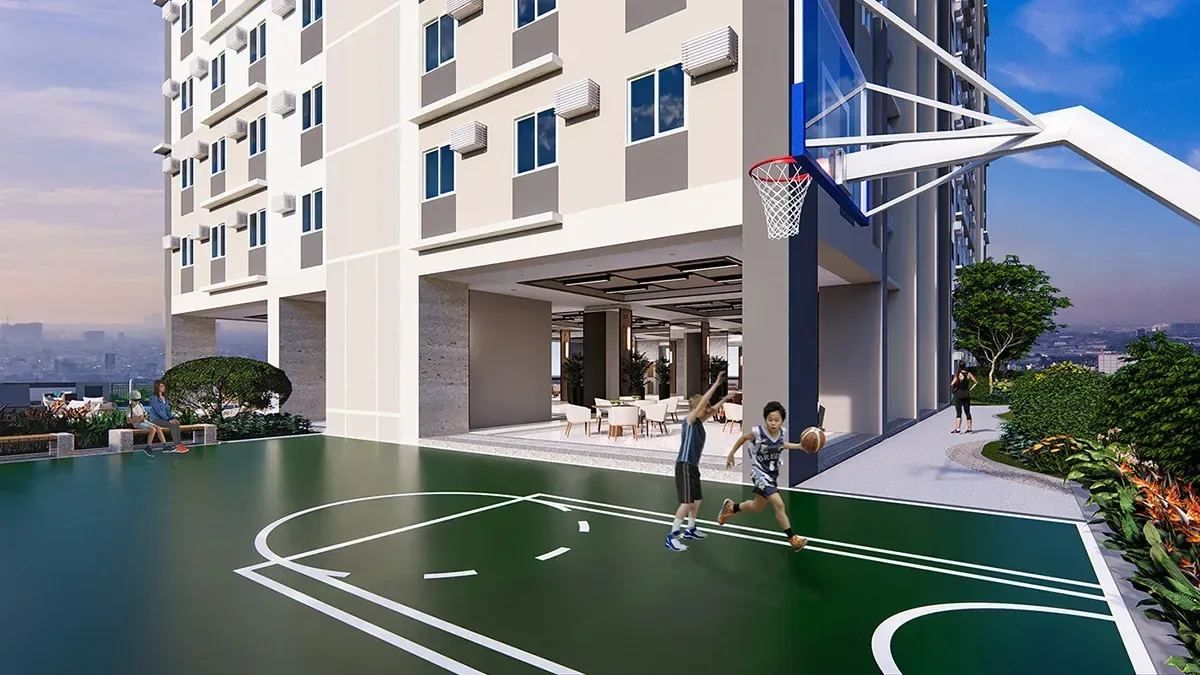 The shooting court at Anissa Heights