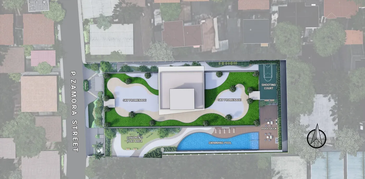 Anissa Heights site development plan — the single tower on P. Zamora Street, Pasay City