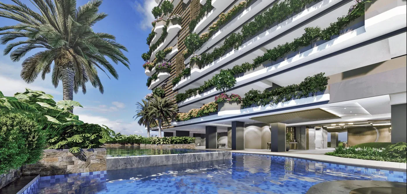 Kiddie pool beside the lap pool at The Calinea Tower