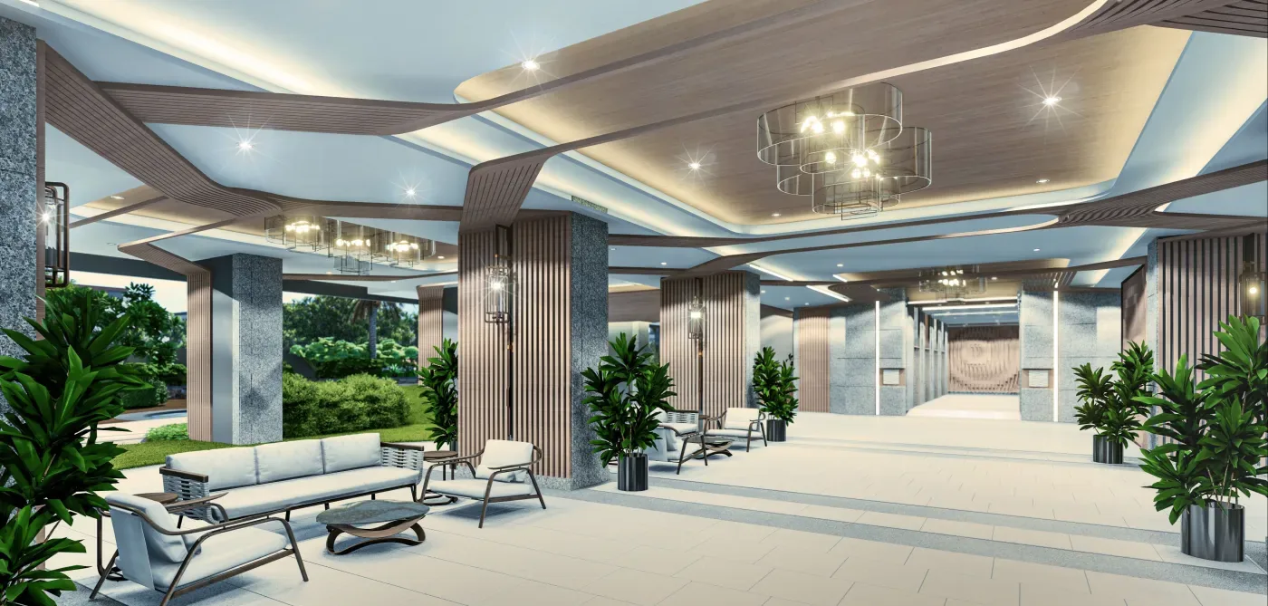 Open lounge area at The Calinea Tower