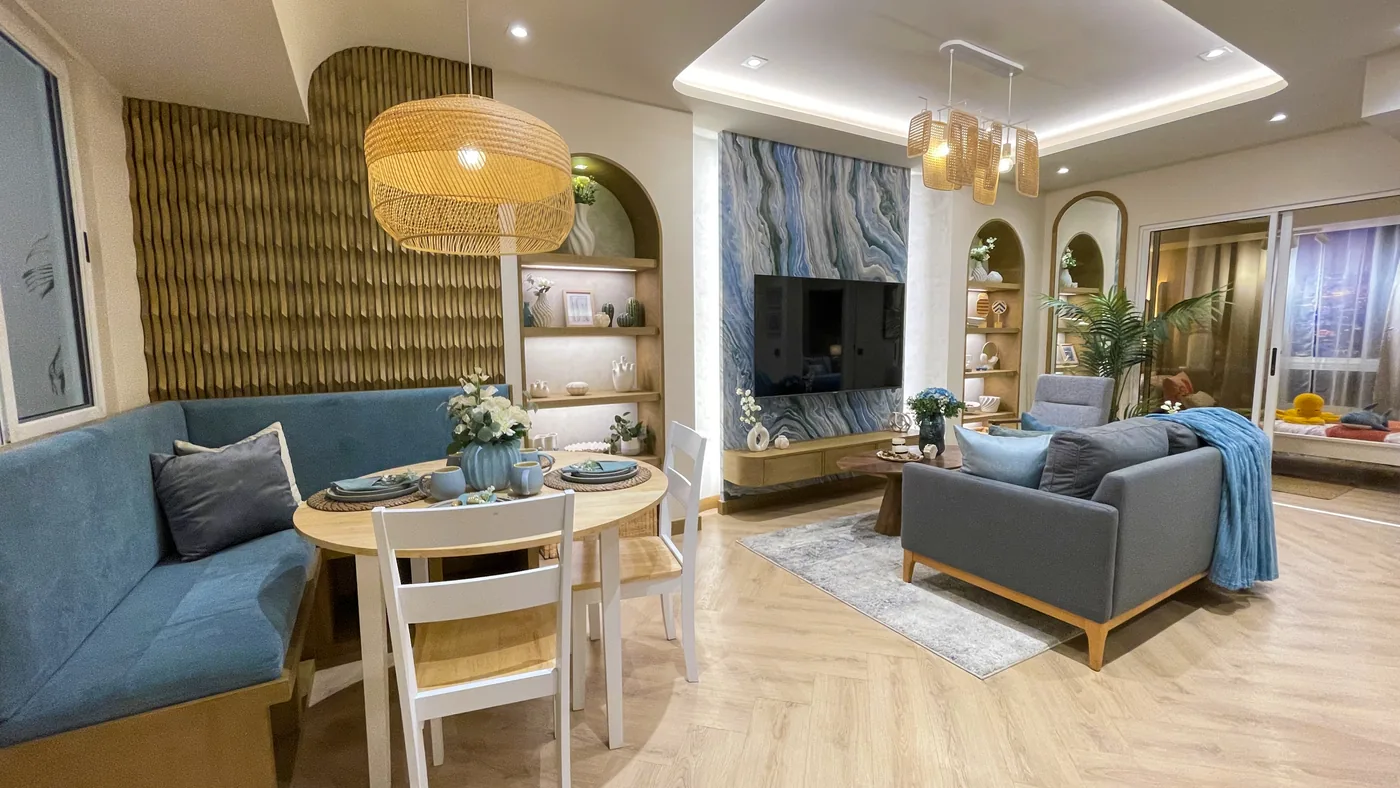 Furnished model unit at the DMCI Homes Calinea Tower showroom in Caloocan City
