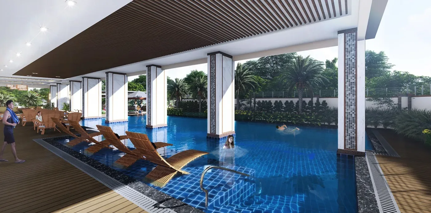 Leisure pool at Cameron Residences