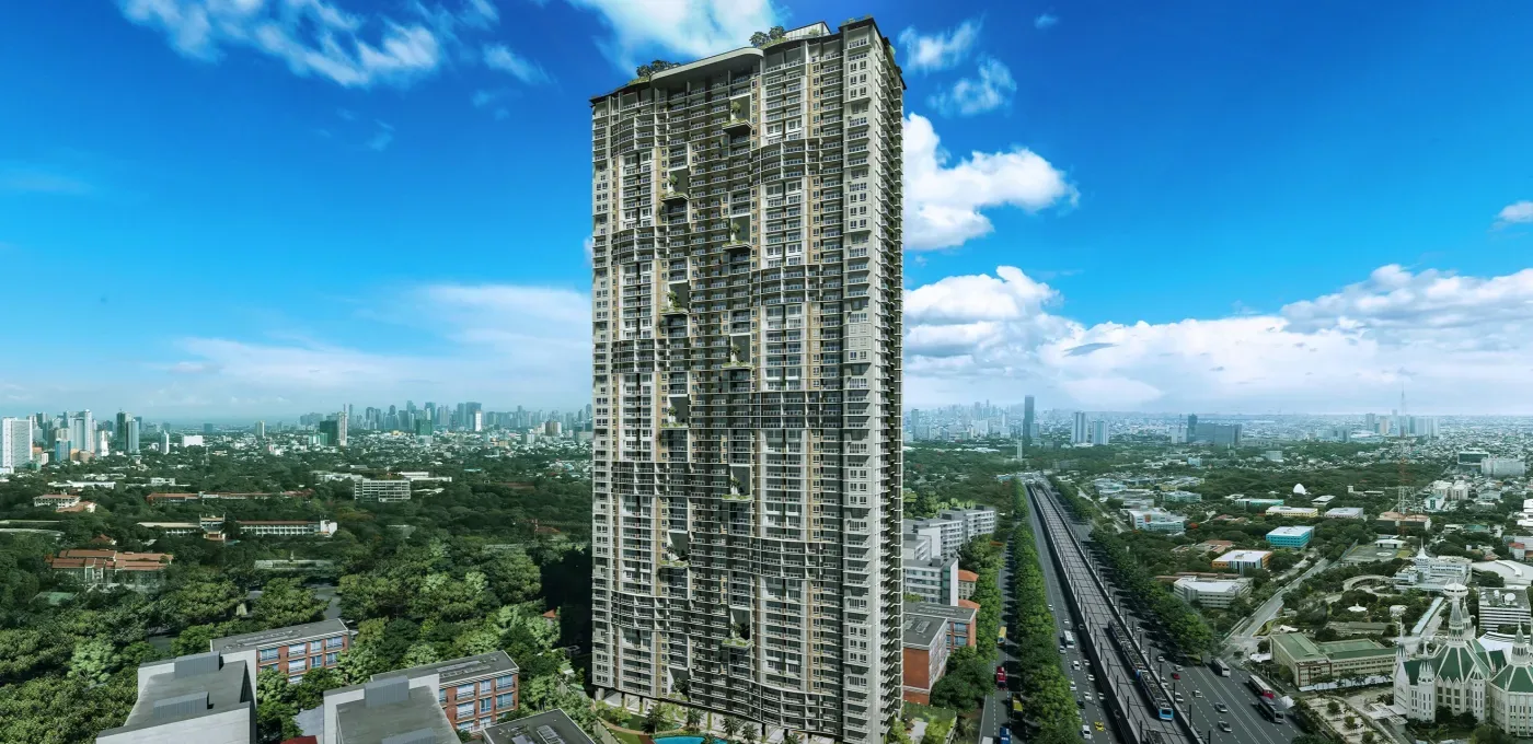 The Erin Heights — the 54-storey DMCI Homes tower above Commonwealth Avenue, Quezon City