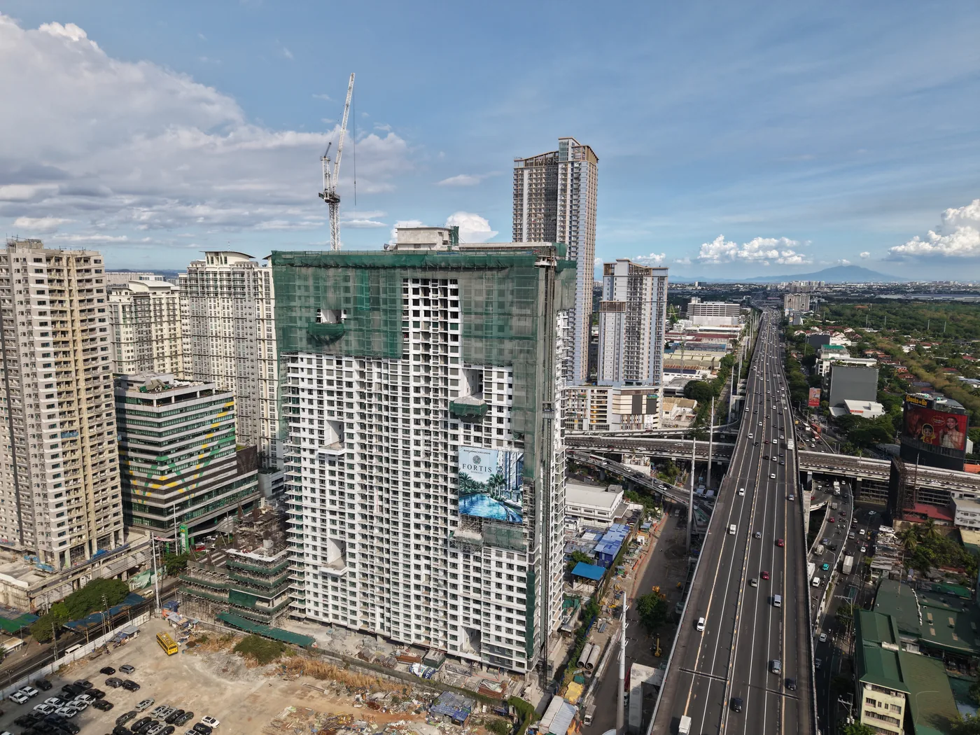 Fortis Residences construction progress, aerial view May 2026