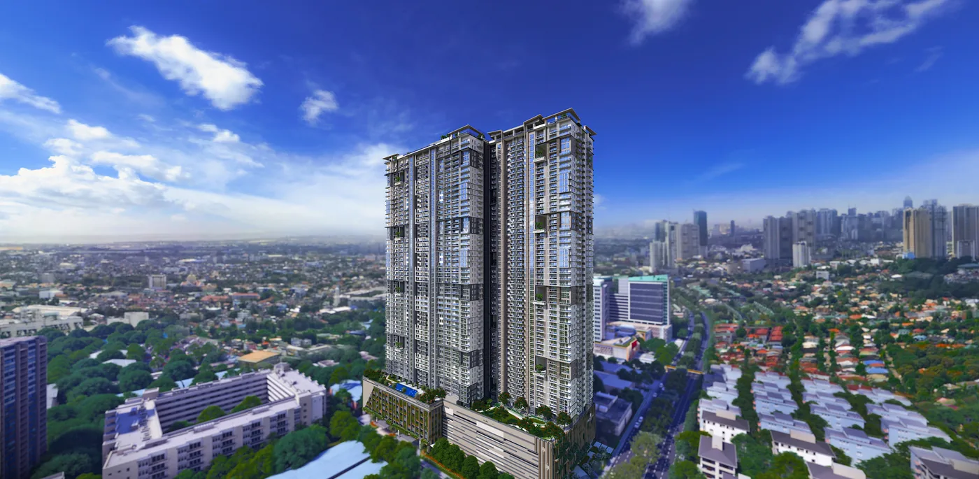 The Valeron Tower by DMCI Homes, rising above the city on a clear day