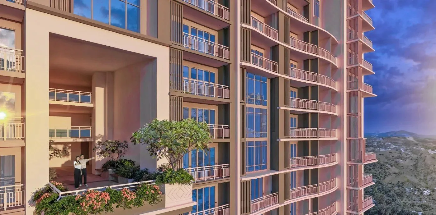 Lumiventt sky patio cut into the facade at Kalea Heights
