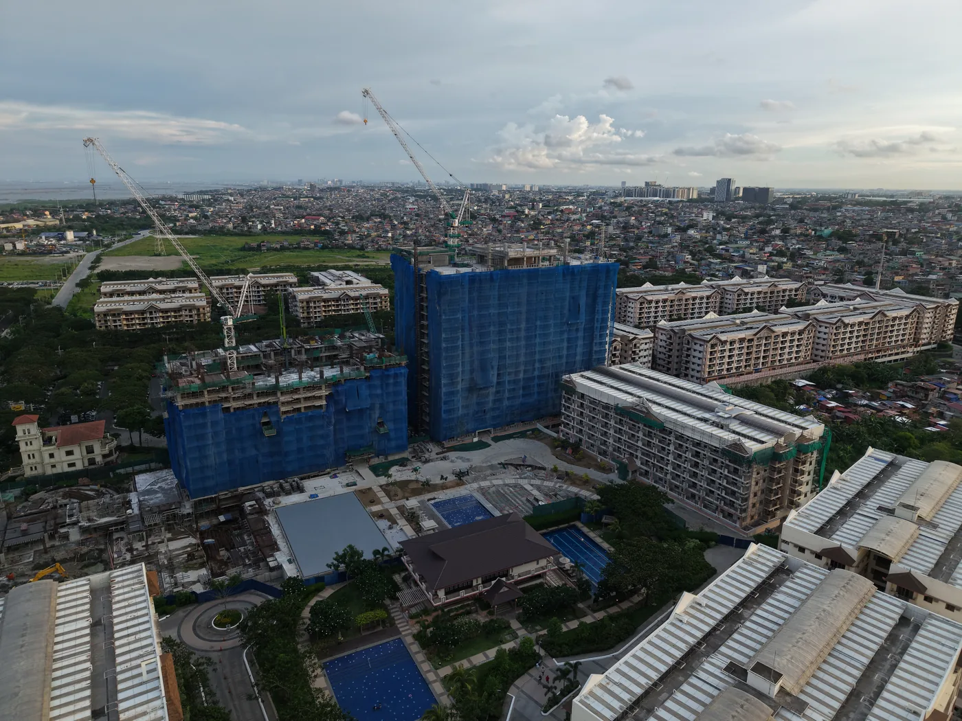 Mulberry Place construction progress, aerial view July 2026
