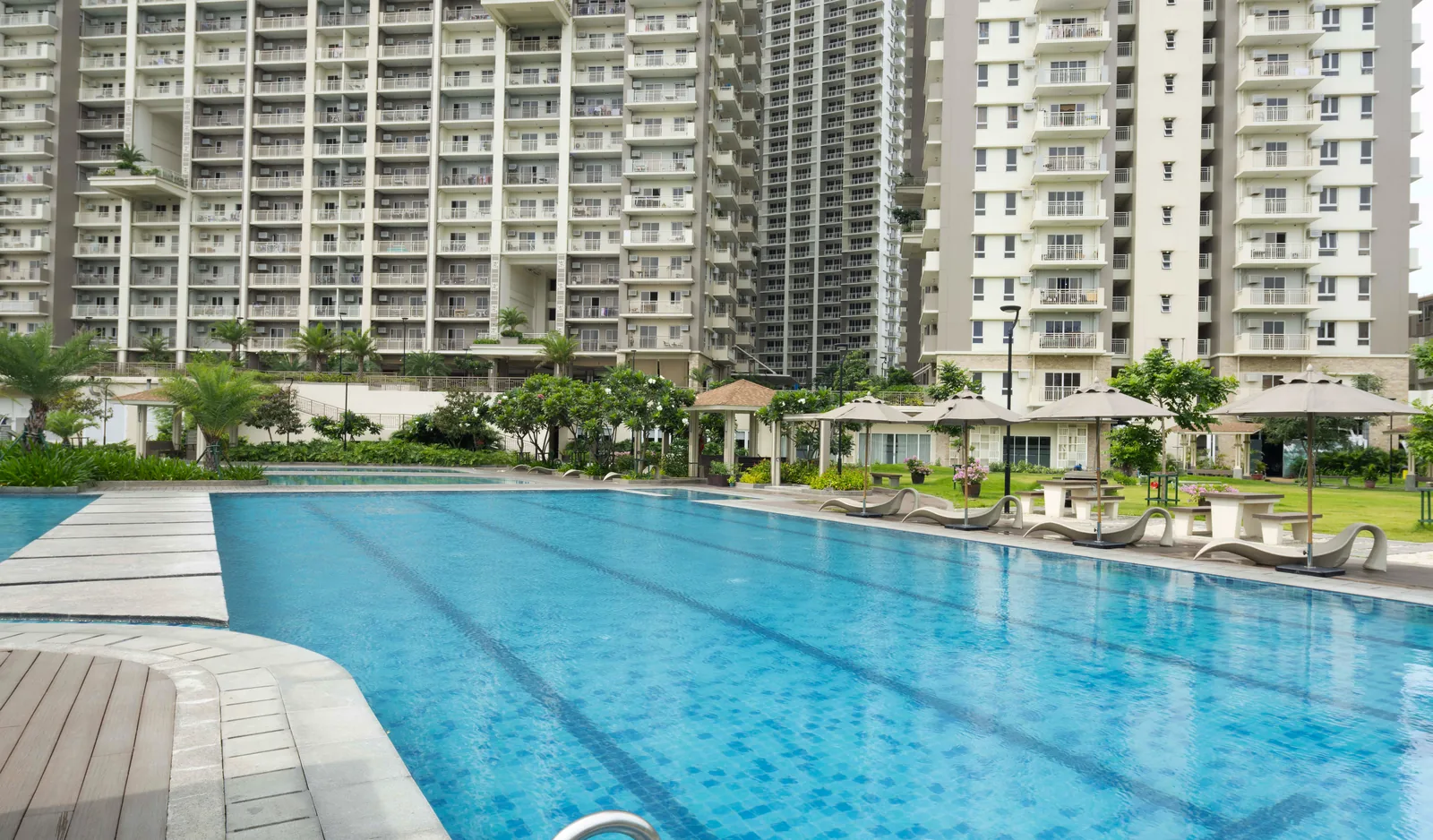 The lap pool at Prisma Residences
