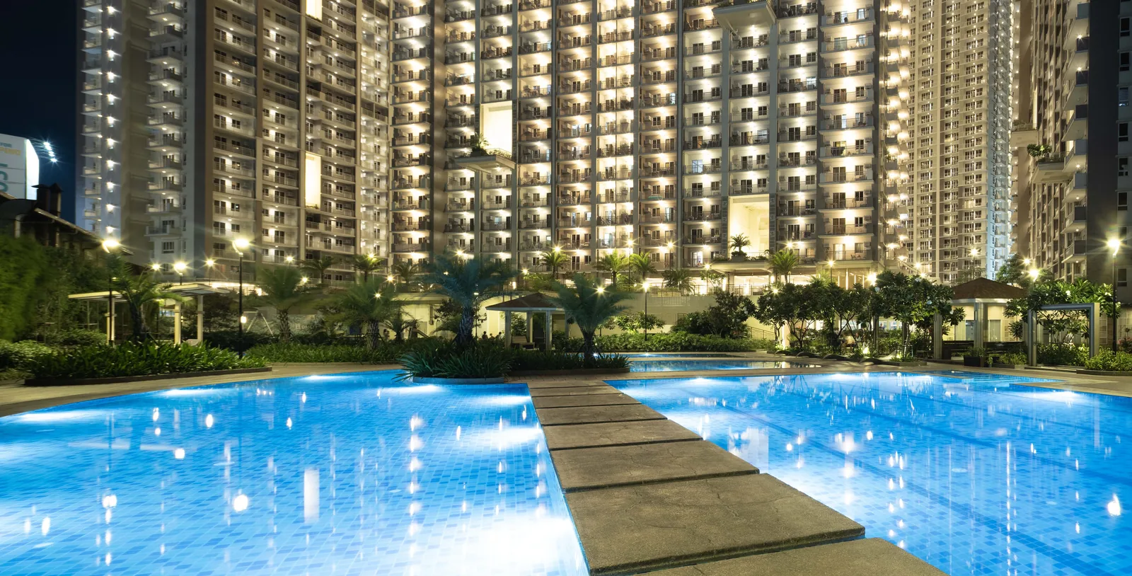The lounge pool at Prisma Residences, Pasig City — photographed after turnover