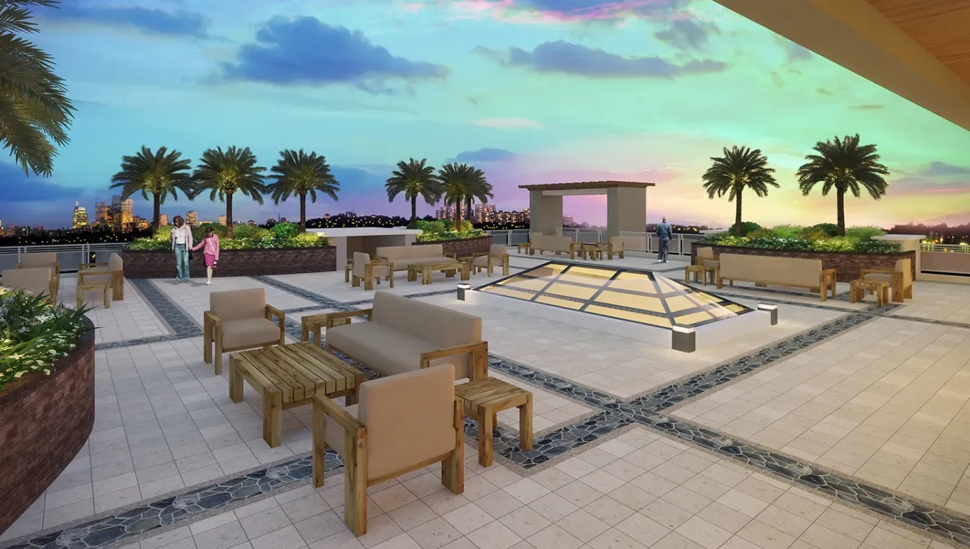 Roof deck at Prisma Residences