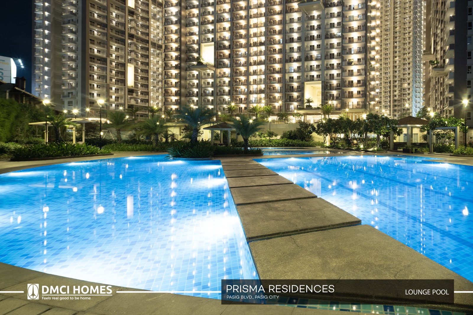 Prisma Residences lounge pool, Pasig City — official DMCI Homes photo