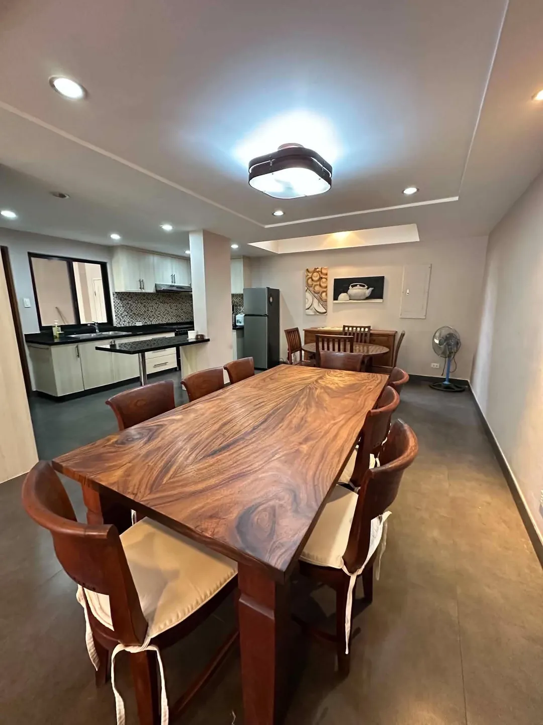 Wooden dining set and kitchen, Mahogany Place 3 house for rent