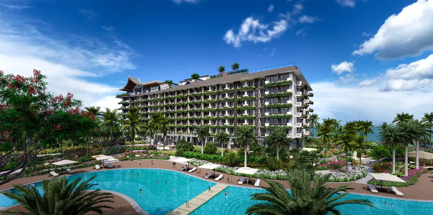 A mid-rise building facade at Solmera Coast