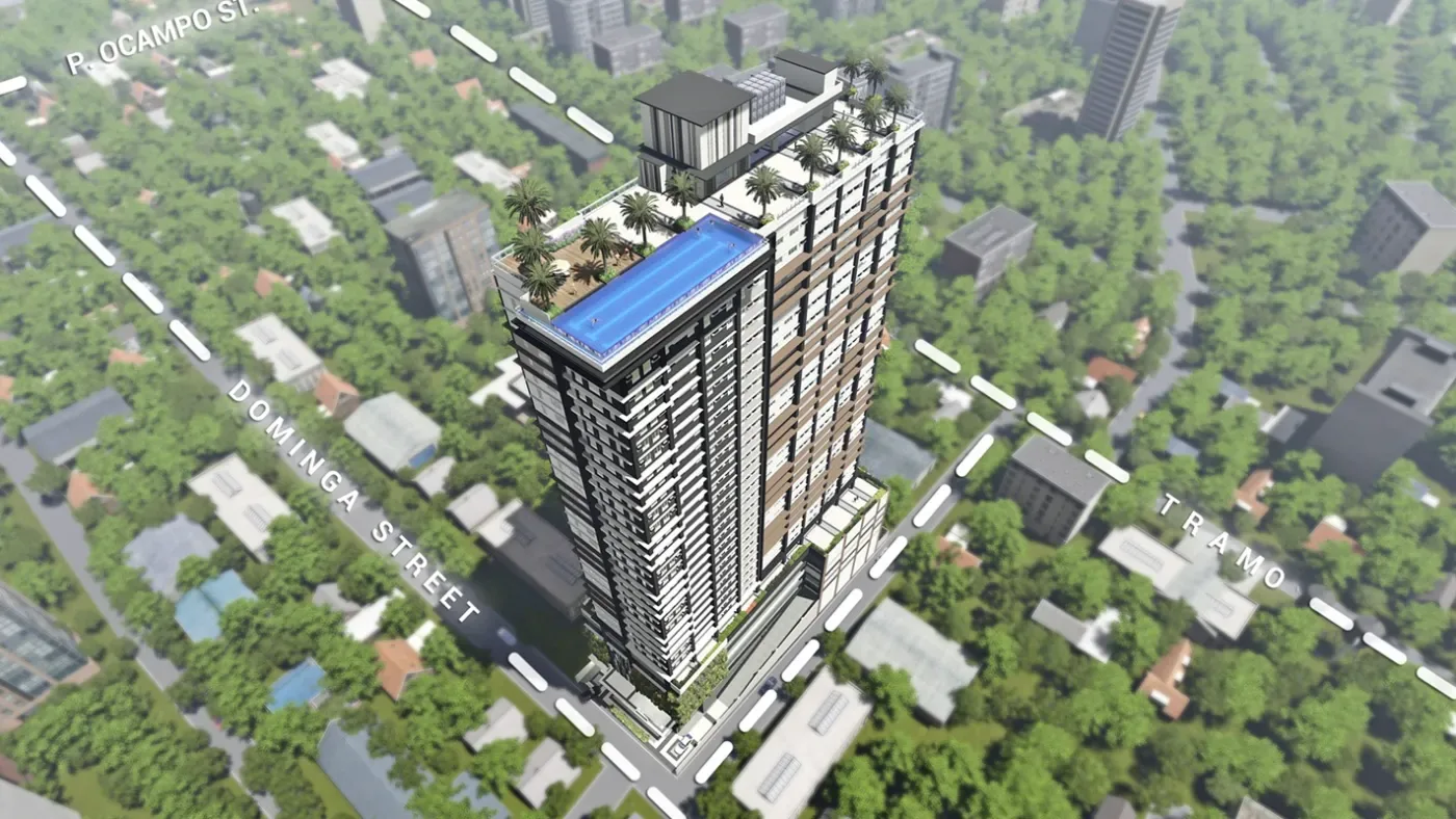 Site plan of The Camden Place showing the single tower on Dominga Street, Malate, Manila