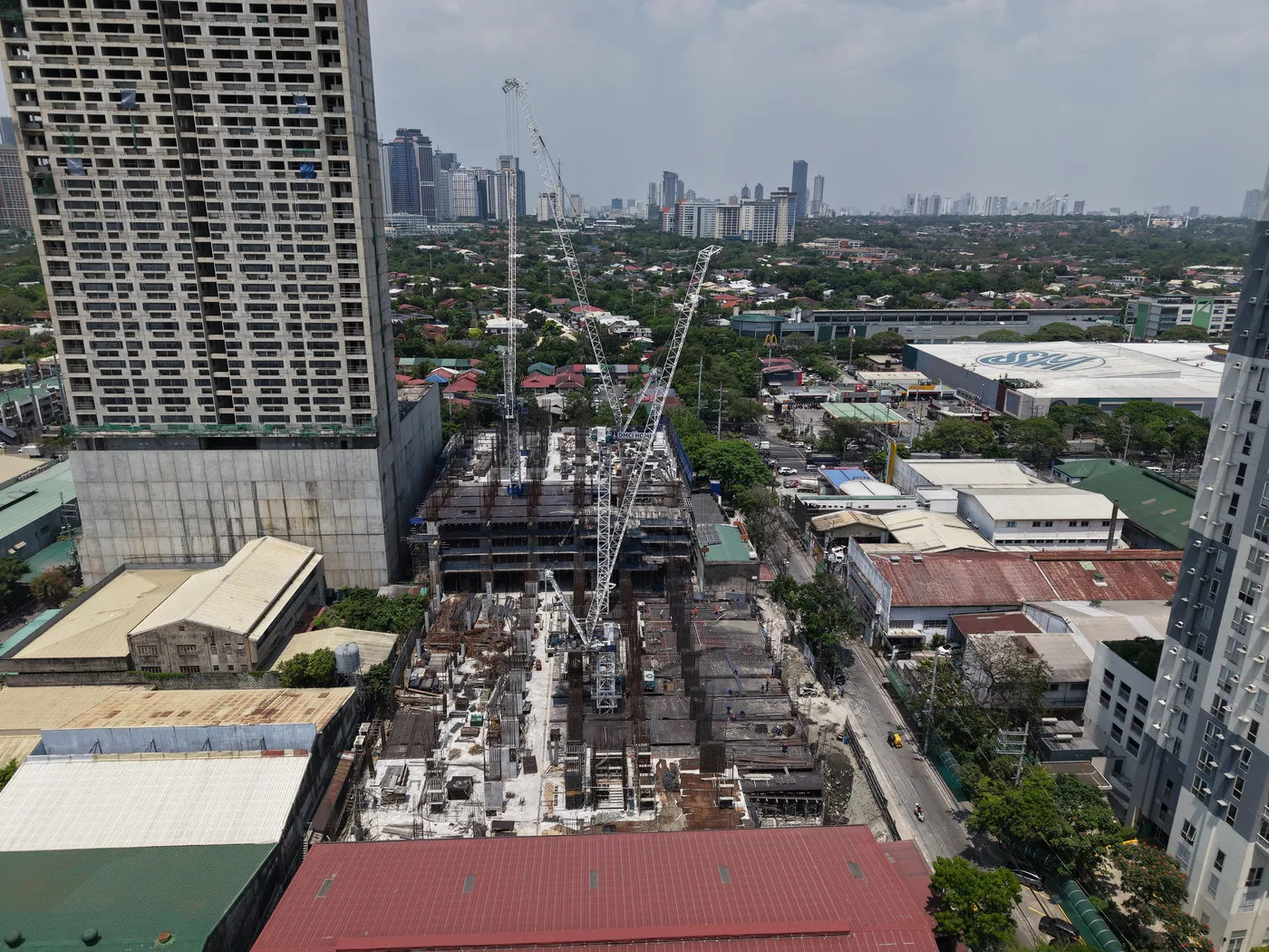 The Valeron Tower construction progress, aerial view March 2026