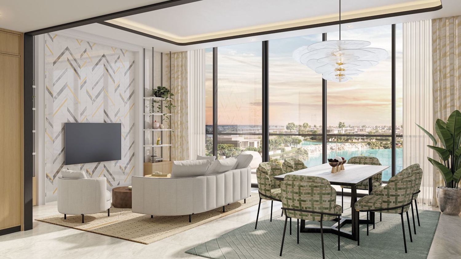 Azizi Venice — Inside, facing the water