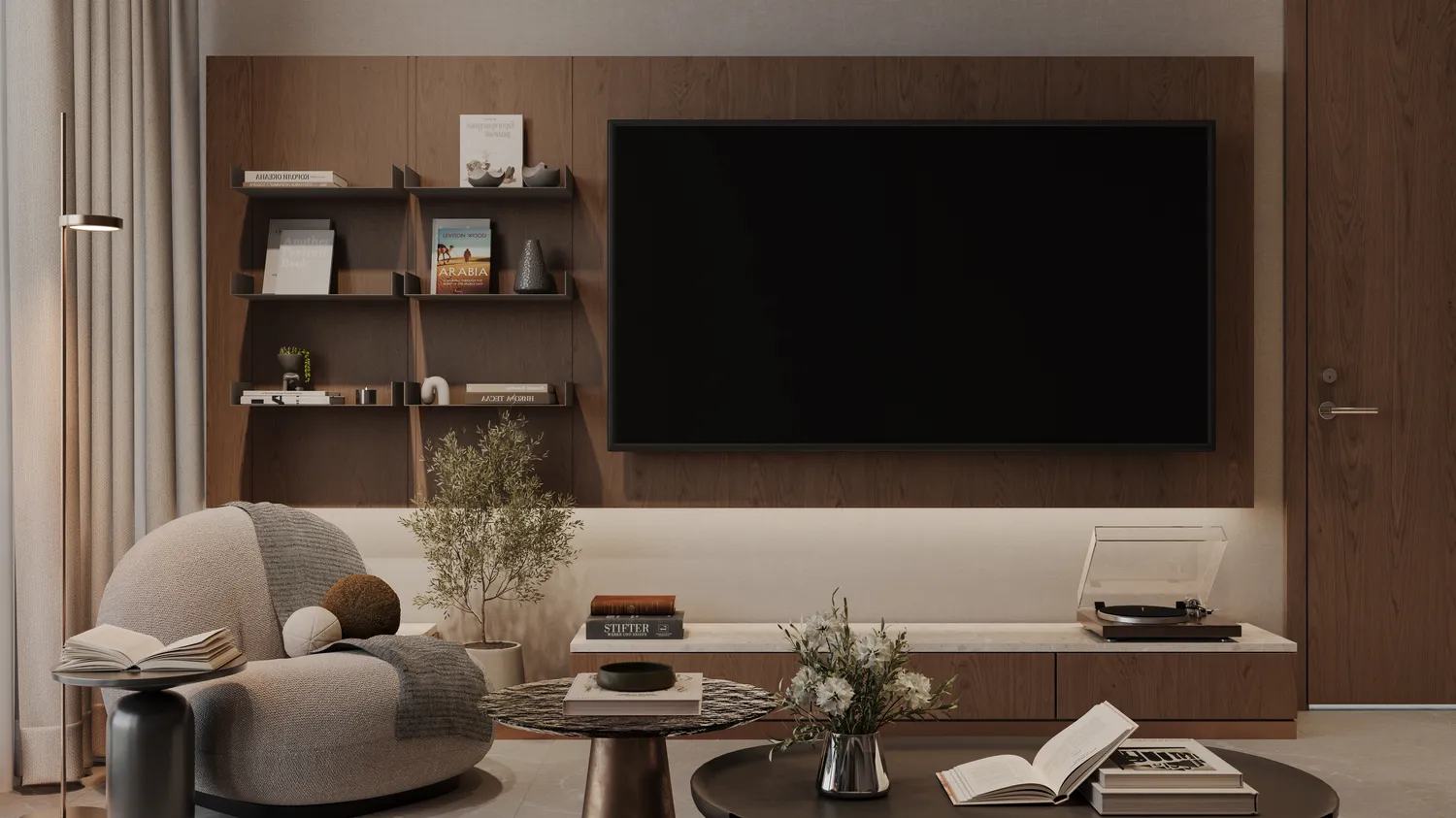 The Archive — A furnished living room